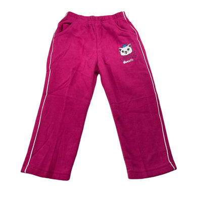 Girls pink, fleece lined track pants, elasticated, Inside leg: 31.5cm, EUC, size 2,  