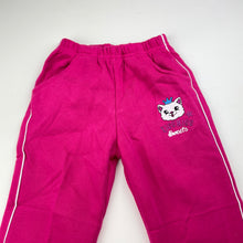 Load image into Gallery viewer, Girls pink, fleece lined track pants, elasticated, Inside leg: 31.5cm, EUC, size 2,  