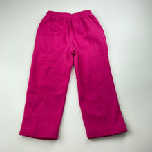 Load image into Gallery viewer, Girls pink, fleece lined track pants, elasticated, Inside leg: 31.5cm, EUC, size 2,  