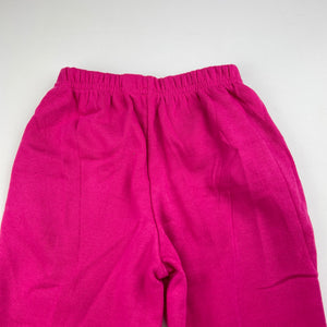 Girls pink, fleece lined track pants, elasticated, Inside leg: 31.5cm, EUC, size 2,  