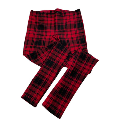 Girls Balera Dance, red & black check leggings, Inside leg: 65cm, EUC, size 10-12,  