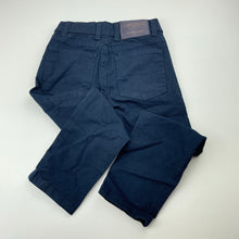 Load image into Gallery viewer, Boys LC Waikiki, navy stretch cotton chino pants, adjustable, Inside leg: 39cm, EUC, size 3-4,  