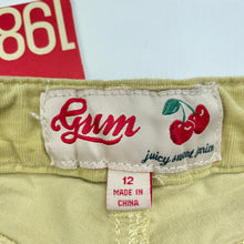 Load image into Gallery viewer, Girls Gum, stretch corduroy pants, adjustable, Inside leg: 67.5cm, NEW, size 12,  