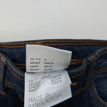 Load image into Gallery viewer, Girls Emerson, dark stretch denim jeans, adjustable, Inside leg: 42.5cm, NEW, size 4,  