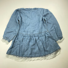 Load image into Gallery viewer, Girls XIAO YONG SHI, lightweight lace trim long sleeve dress, NEW, size 3, L: 48cm