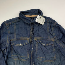 Load image into Gallery viewer, Boys Urban, chambray cotton long sleeve shirt, poppers, NEW, size 9,  