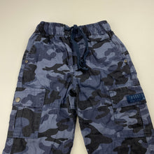 Load image into Gallery viewer, Boys Tilt, camo print cotton cargo pants, elasticated, Inside leg: 29.5cm, GUC, size 1,  