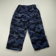 Load image into Gallery viewer, Boys Tilt, camo print cotton cargo pants, elasticated, Inside leg: 29.5cm, GUC, size 1,  