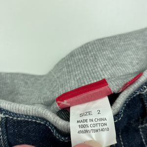 Boys Sprout, dark denim pants, elasticated, Inside leg: 38cm, NEW, size 2,  