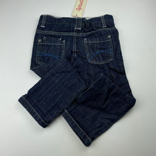 Load image into Gallery viewer, Boys Sprout, dark denim pants, elasticated, Inside leg: 38cm, NEW, size 2,  