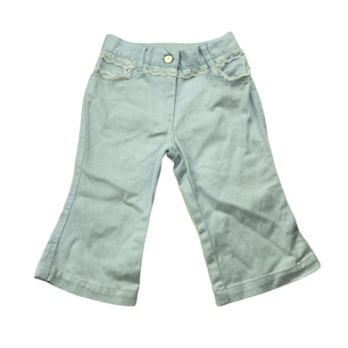 Girls vintage, lace trim cotton pants, W: 23.5cm across, Inside leg: 22cm, FUC, size 1-2,  