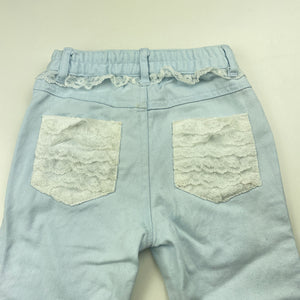 Girls vintage, lace trim cotton pants, W: 23.5cm across, Inside leg: 22cm, FUC, size 1-2,  