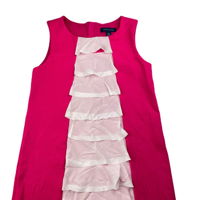 Girls Tommy Hilfiger, pink & white sleeveless dress, FUC, size 8-10, L: 72cm