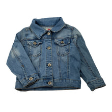 Load image into Gallery viewer, Girls Cotton On, blue stretch denim jacket, GUC, size 3,  