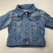 Load image into Gallery viewer, Girls Cotton On, blue stretch denim jacket, GUC, size 3,  