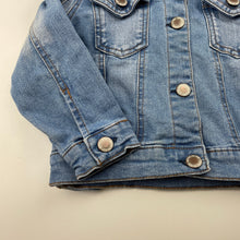 Load image into Gallery viewer, Girls Cotton On, blue stretch denim jacket, GUC, size 3,  