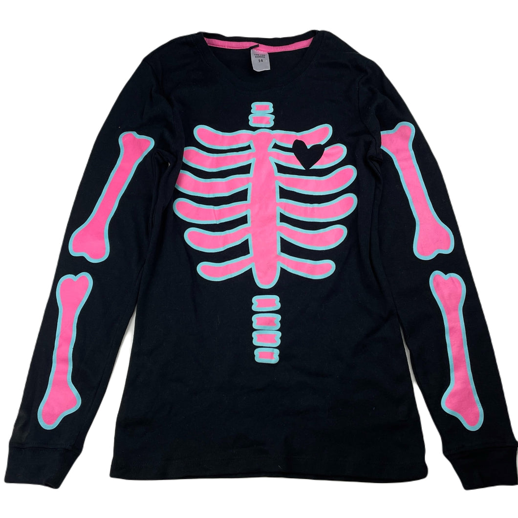 Girls Target, cotton pyjama top, skeleton, FUC, size 14,  