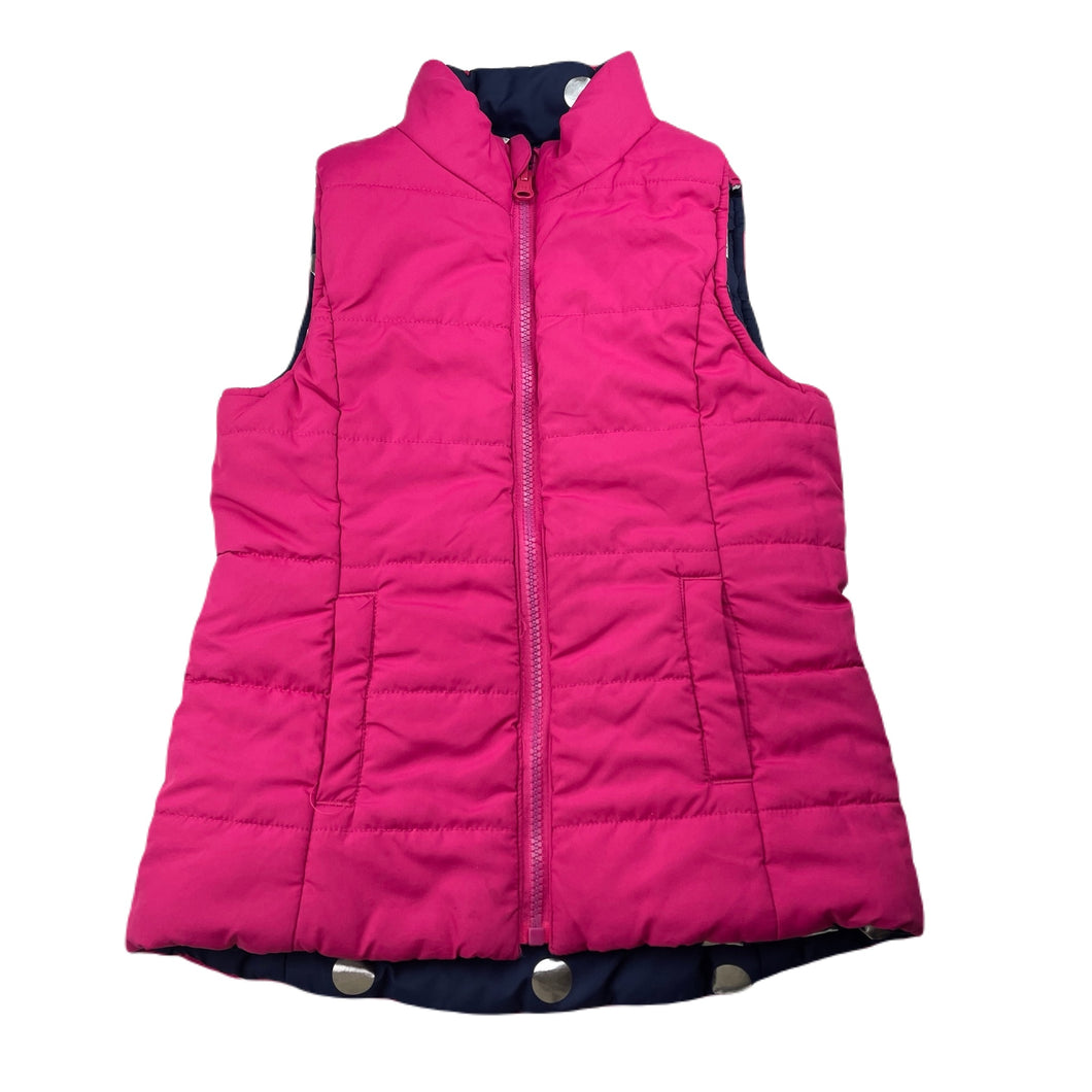 Girls Milkshake, reversible navy/pink puffer vest, EUC, size 6,  