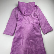 Load image into Gallery viewer, Girls Neon, purple hooded dressing gown / bath robe, L: 70cm, GUC, size 5,  