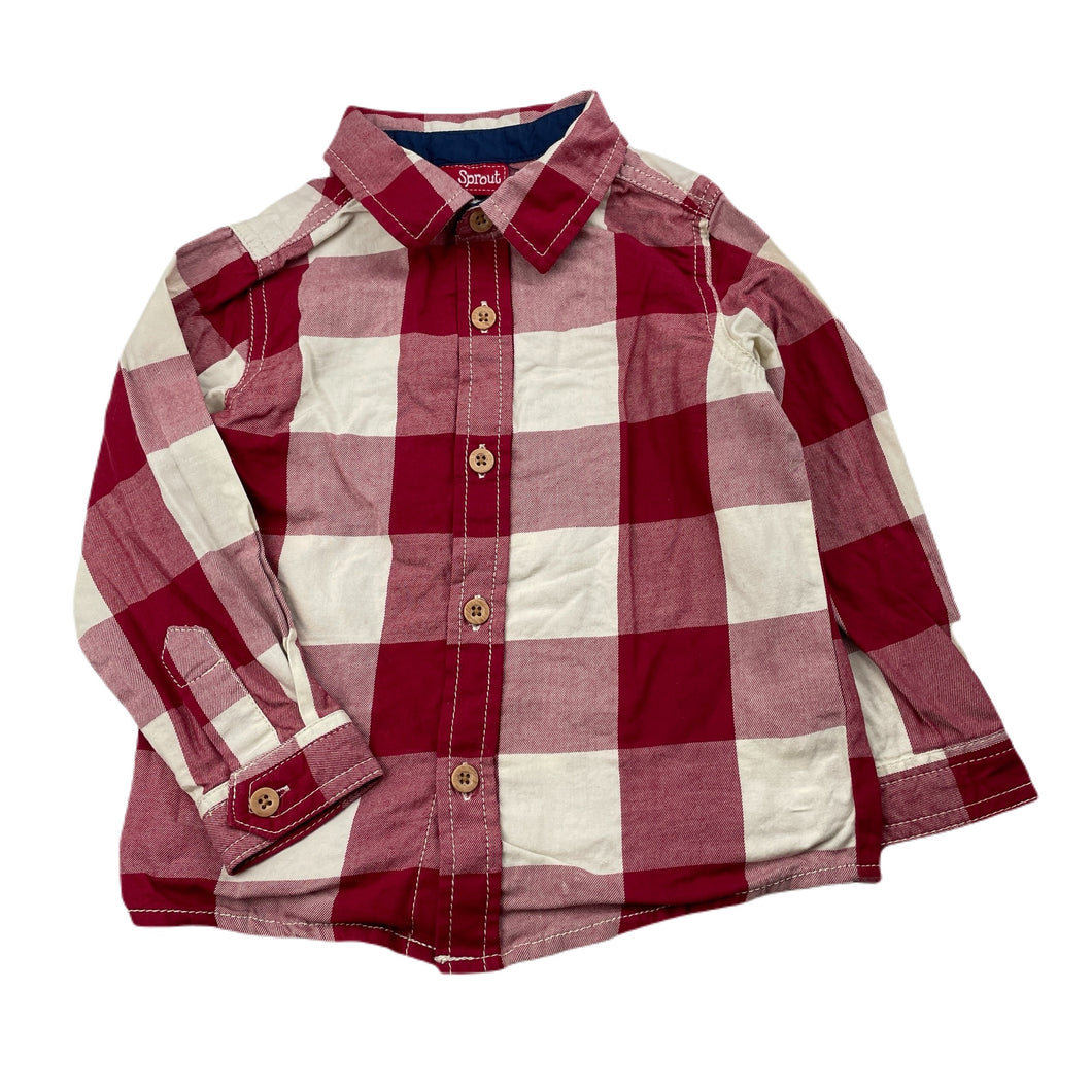 Boys Sprout, checked cotton long sleeve shirt, GUC, size 2,  