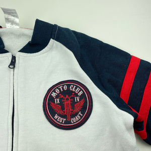 Boys Urban Supply, fleece lined zip up sweater, light marks right shoulder, FUC, size 7,  