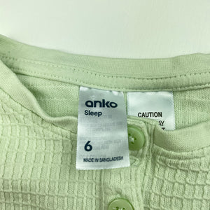 Girls Anko, organic cotton long sleeve pyjama top, FUC, size 6,  