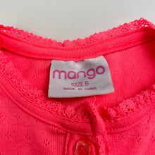 Load image into Gallery viewer, Girls Mango, pointelle long sleeve button up top, GUC, size 6,  