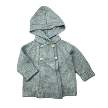 Load image into Gallery viewer, unisex Acorn, wool knitted hooded cardigan, GUC, size 000,  