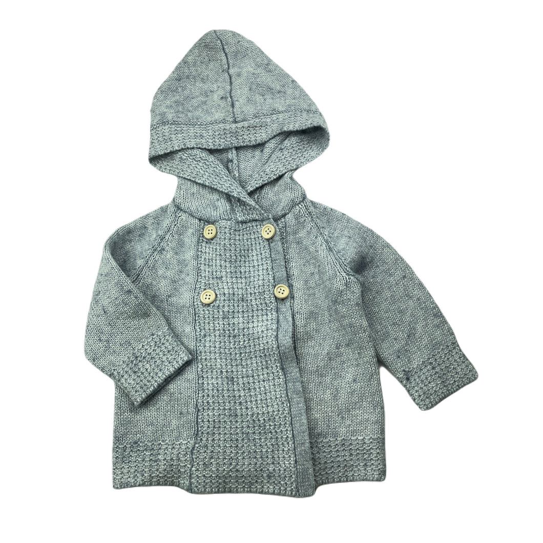 unisex Acorn, wool knitted hooded cardigan, GUC, size 000,  