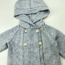 Load image into Gallery viewer, unisex Acorn, wool knitted hooded cardigan, GUC, size 000,  