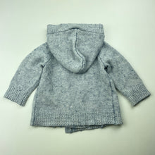 Load image into Gallery viewer, unisex Acorn, wool knitted hooded cardigan, GUC, size 000,  