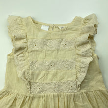 Load image into Gallery viewer, Girls Lil&#39; Atelier, broderie trim organic cotton ruffle top, GUC, size 4,  