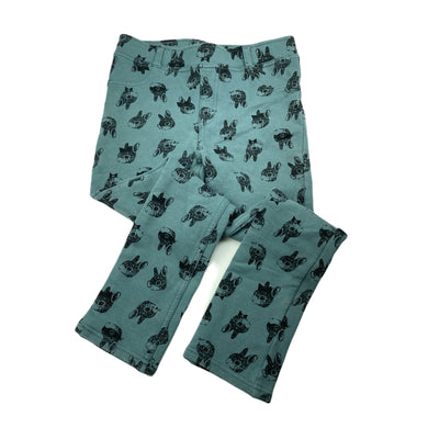 Girls H&M, stretchy pants, elasticated, rabbits, Inside leg: 45.5cm, FUC, size 7,  