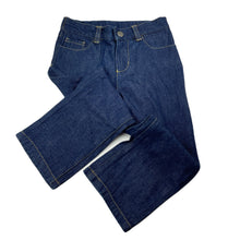 Load image into Gallery viewer, unisex Bonds, dark denim jeans, no size, W: 27.5cm across, Inside leg: 36cm, EUC, size 3,  