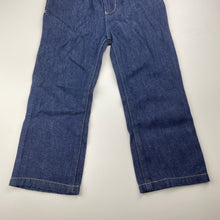 Load image into Gallery viewer, unisex Bonds, dark denim jeans, no size, W: 27.5cm across, Inside leg: 36cm, EUC, size 3,  