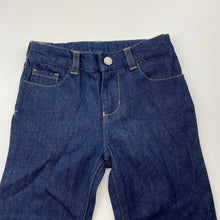 Load image into Gallery viewer, unisex Bonds, dark denim jeans, no size, W: 27.5cm across, Inside leg: 36cm, EUC, size 3,  