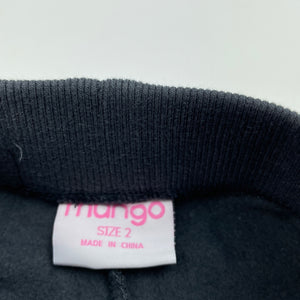 Girls Mango, fleece lined track pants, elasticated, Inside leg: 32.5cm, EUC, size 2,  