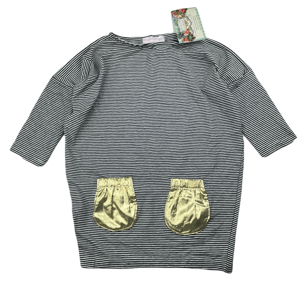 Girls DIAMONDS & PEARLS, lightweight long sleeve mini dress, NEW, size 4, L: 45cm