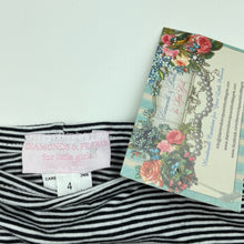 Load image into Gallery viewer, Girls DIAMONDS &amp; PEARLS, lightweight long sleeve mini dress, NEW, size 4, L: 45cm