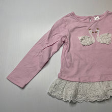 Load image into Gallery viewer, Girls Target, cotton long sleeve top, swans, EUC, size 3,  