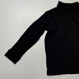 unisex H&T, black cotton roll neck top/skivvy, EUC, size 3,  