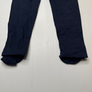 Girls navy, leggings, elasticated, Inside leg: 31cm, EUC, size 3-4,  