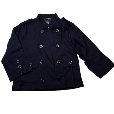 unisex Oobi, lined navy cotton jacket, GUC, size 2-3,  