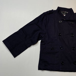 unisex Oobi, lined navy cotton jacket, GUC, size 2-3,  