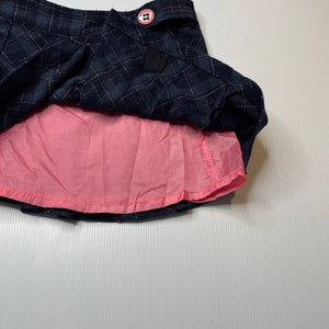 Girls Barbie, lined wool blend skirt, adjustable, L: 30.5cm, GUC, size 7,  
