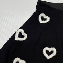 Load image into Gallery viewer, Girls H&amp;M, black &amp; white knit skirt, elasticated, L: 32cm, NEW, size 9-10,  