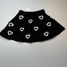 Load image into Gallery viewer, Girls H&amp;M, black &amp; white knit skirt, elasticated, L: 32cm, NEW, size 9-10,  