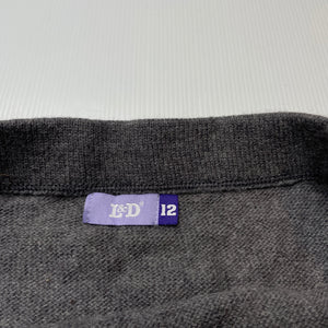 Girls L&D, grey cotton/wool knit skirt, elasticated, L: 36.5cm, EUC, size 12,  