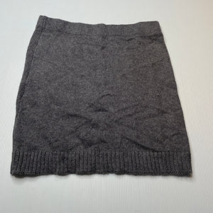 Girls L&D, grey cotton/wool knit skirt, elasticated, L: 36.5cm, EUC, size 12,  