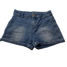 Load image into Gallery viewer, Girls Miss Understood, blue stretch denim shorts, adjustable, FUC, size 8,  